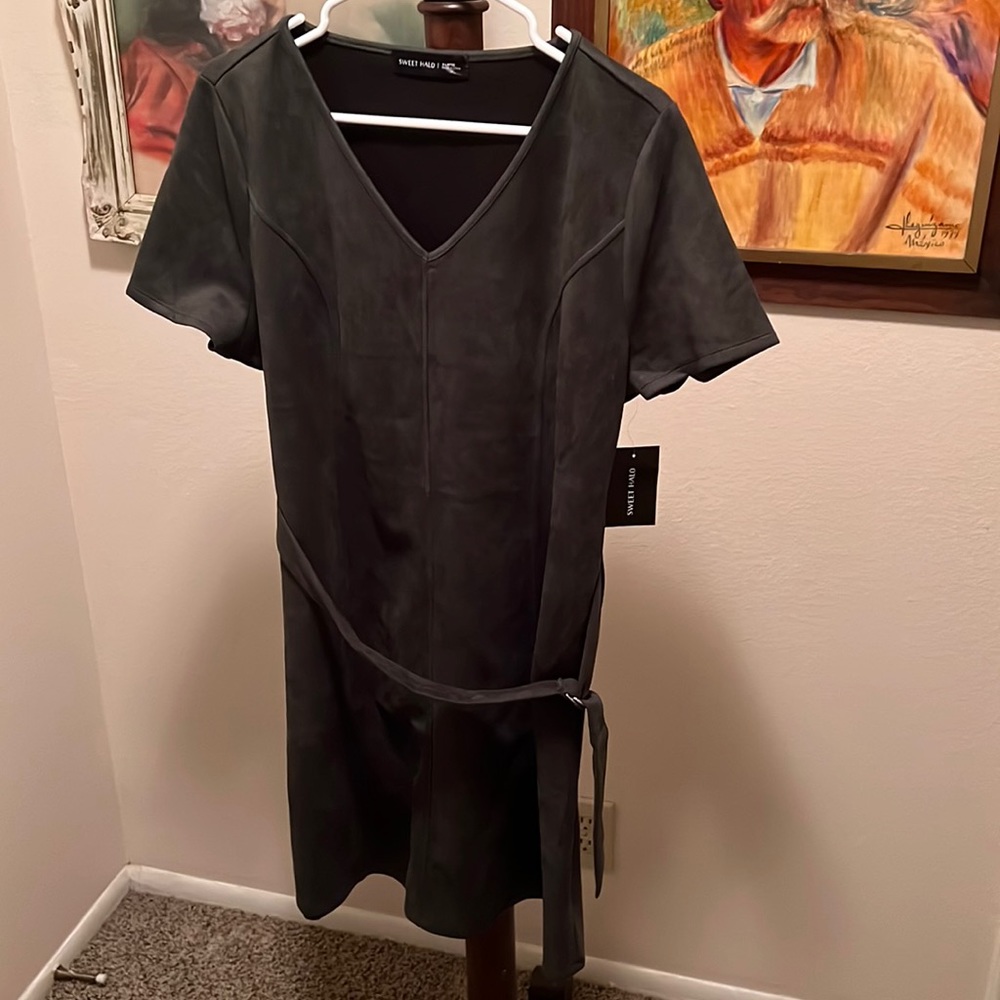 XL NWT SWEET HALO POPOVER SUEDE LIKE DRESS